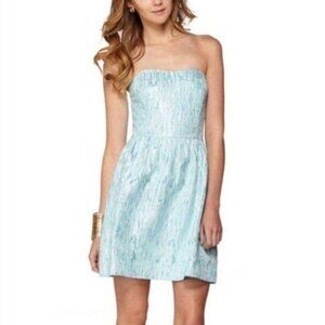 Lilly Pulitzer Payton Blue Foil Sweetheart Dress